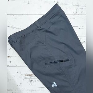 Eddie Bauer First Ascent Guide Pants P16 Gray Zip Cargo Nylon Stretch Hiking
